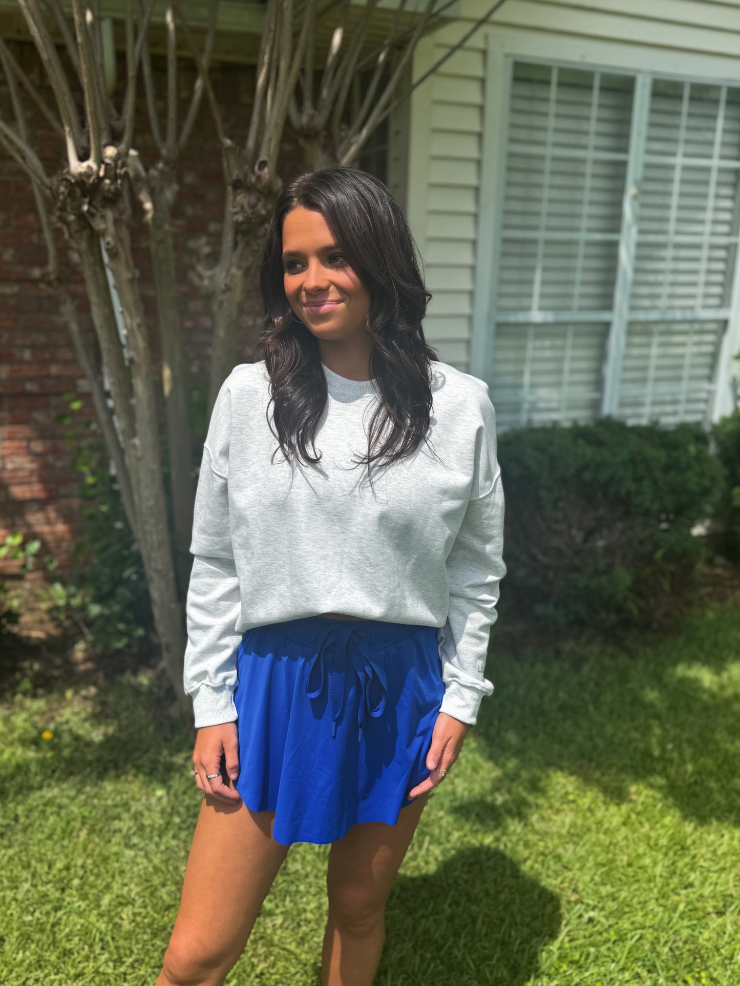 High Waist Drawstring Lined Sports Skorts